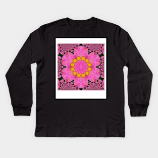 Mandala type of pattern from pink flower Kids Long Sleeve T-Shirt